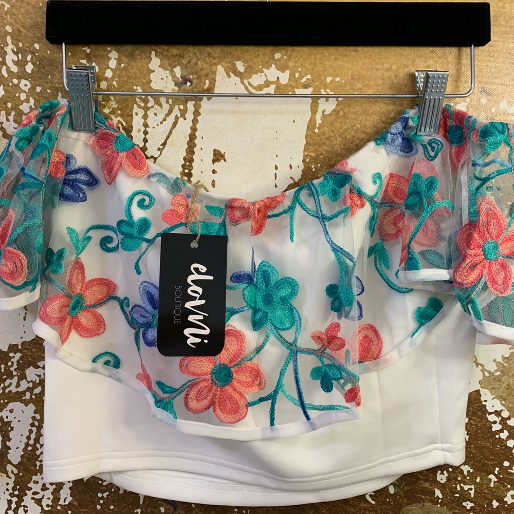 White floral top
